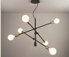 Luxury black multi-arm ceiling light