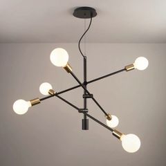 Luxury black multi-arm ceiling light