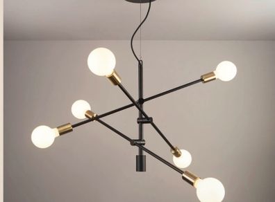 Luxury black multi-arm ceiling light