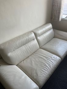 Cream Leather Couch