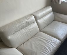 Cream Leather Couch