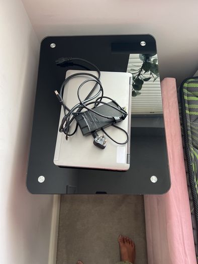 Compact Black Glass Laptop Table