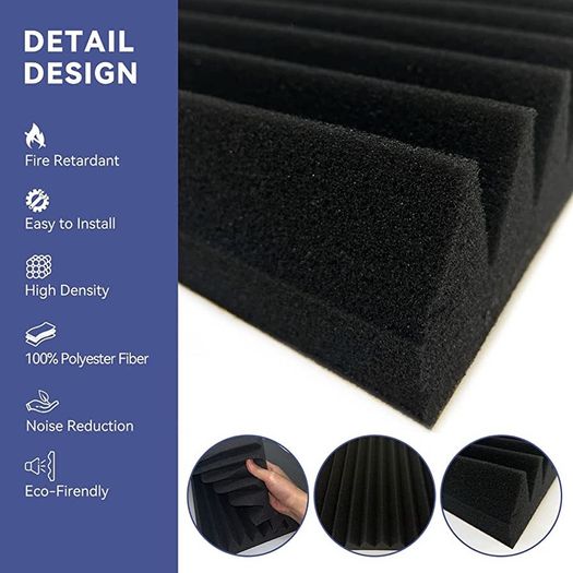 Sound Proofing Panels Orcust 12 Pack Acoustic Foam Panels with 60pcs adhesive Acoustic Panels wedges for Recording (FREE SHIPPING)