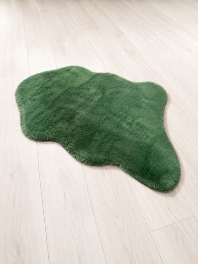 Beautiful green fur rug