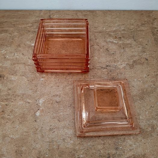 Art deco glass trinket box