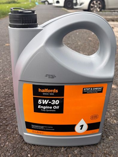 (2/3 full) 5 Litres - 5W-30 Engine Oil - Fully Synthetic ACEA A5/B5