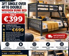 Triple sleeper bunk beds TO CLEAR 3ft over 4ft6 ONLY 399 EURO
