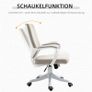 Office Chair Desk Chair Home Office Chair with Rocking Function Backrest Height Adjustable Thickly Padded Ergonomic 360 Swivel Wheels Polyester Nylon PP Beige+White 62x69x92-100 cm Image 4