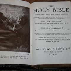 Vintage  Holy Bible Translated from the Latin Vulgate Cork