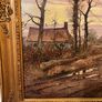 Large French oil painting in antique frame Image 6