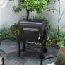 Charcoal Barbecue Grill Trolley Garden Smoker with Shelves, Adjustable Height, Thermometer on Lid, Opener and Wheels Image 6