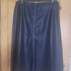 Black leatherette/faux leather skirt (free postage)