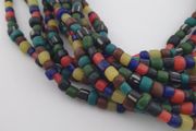 Antique African Style MultiColor 4-5.5mm Glass Beads Necklace Strand