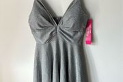 Silver glitter mini dress