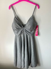 Silver glitter mini dress