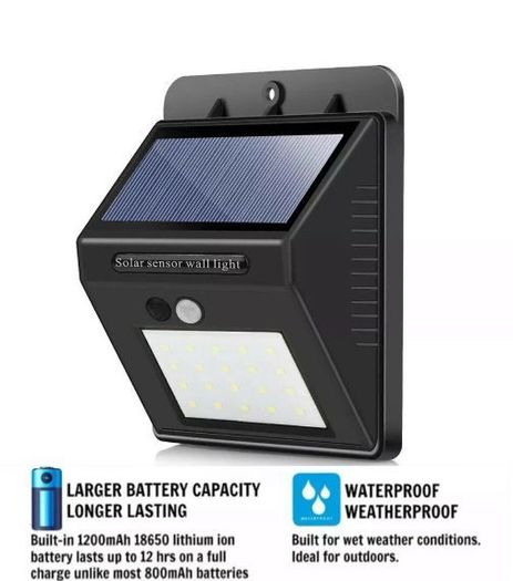 37555-2 2pcs 20 LED Solar Power Garden Lamp