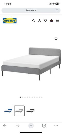 Ike Slattum Grey Double Bed Fram