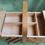 Vintage sewing box, mid century sewing basket wooden sewing box, wooden fold out box Image 6