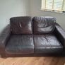 Brown leather couch Image 2