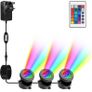 Pond Lights Mains Powered, RGB Underwater Spot Light Aquarium Lights with Remote Control IP68 Waterproof Multicolour Submersible Lights for Fish Tank Garden Yard Pool Fountain Pond MULTIPLE OPTIONS AVAILABLE (FREE PISTAGE) Image 3
