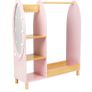 Kids Wooden Dress-Up Rack with Light-Up Mirror Image 2