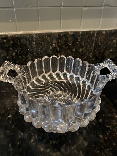 Vintage Crystal Milk & Sugar Bowls