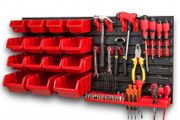 33pcs Wall Mounted Storage Bin Organiser Set With Holder + Hooks