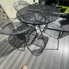 Garden table 120 cm & 4 matching chairs