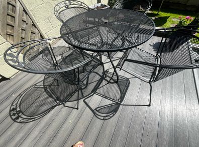 Garden table 120 cm & 4 matching chairs