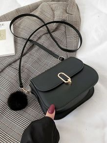 Black saddle crossbody bag