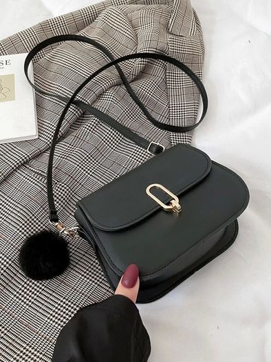Black saddle crossbody bag