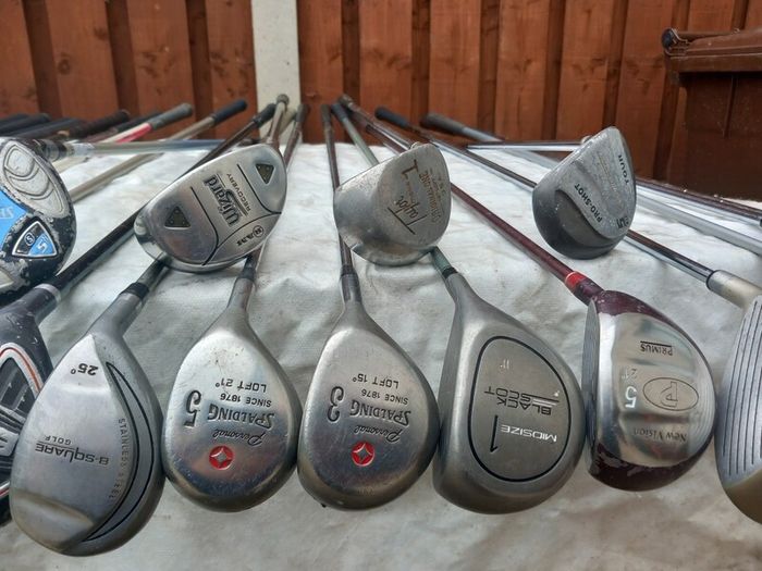 A selection of Golf clubs. Right handed clubs