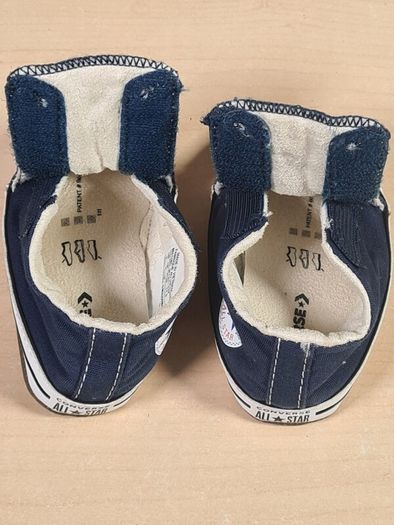 baby CONVERSE trainers runners shoes navy velcro fastened Size UK 3 EU 19  11.5cm infants