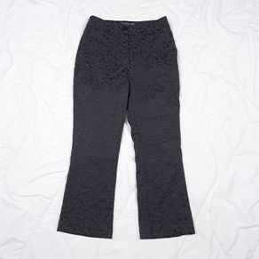 Mint Velvet Black Subtle Leopard Jacquard Print Flare Leg Trousers Pants 8UK/36EU