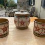 Nicholas  Mosse  Ginger star trio . Storage jar and two large mugs , all first quality and in perfect condition Image 3