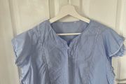 Women's blue top blouse