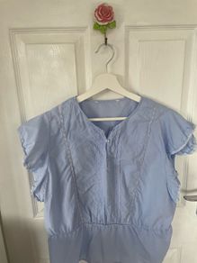 Women's blue top blouse