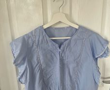 Women's blue top blouse