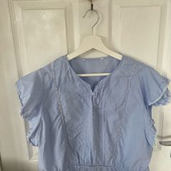 Women's blue top blouse