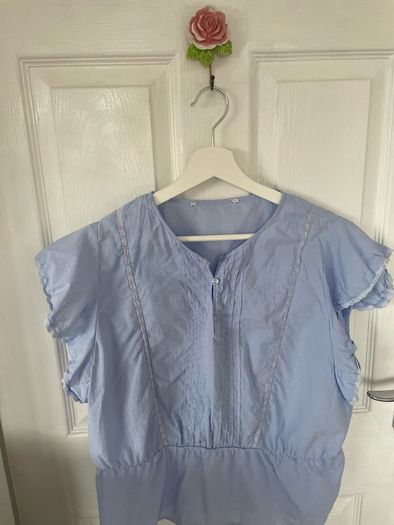 Women's blue top blouse