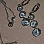 Sterling silver triple drop earrings and pendant necklace set  New Image 2