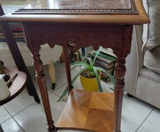 Antique French cherrywood two tier table