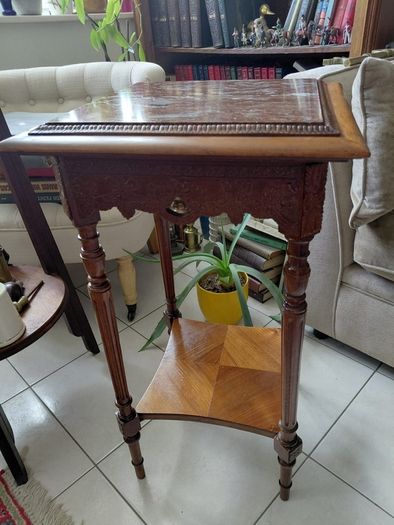 Antique French cherrywood two tier table