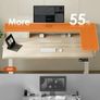 Standing Desk with Drawers, ONE PIECE 120cm Height Adjustable Desk, Electric Standing Desk with Monitor Stand, Sit Stand Desk with USB Port, Ergonomic Computer Table for Home Office, Beige Image 6