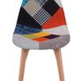 Prism Patchwork Scandinavian Chair  Multi-Colour Chenille Natural Beech 47x50x82cm Image 3