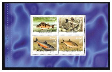 2001 Ireland Freshwater Fish Commemorative Stamps Booklet Pane Mint Never Hinged (MNH). Hibernian HP127