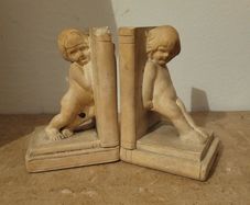 Art noveau cherub bookends