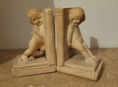 Art noveau cherub bookends