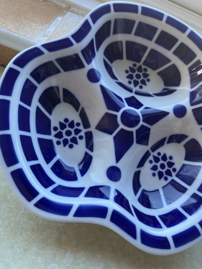 Sargadelos Fine Porcelain 3 section SauceDish