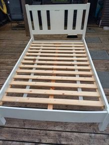 white bedframe